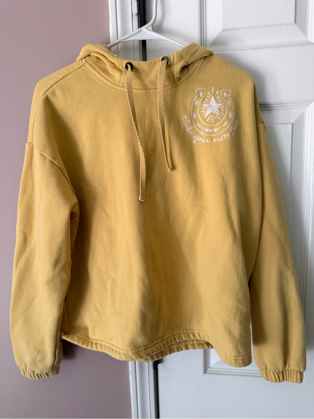 Ariat Women's Mustard Yellow Pullover Hoodie with White Chest Emblem